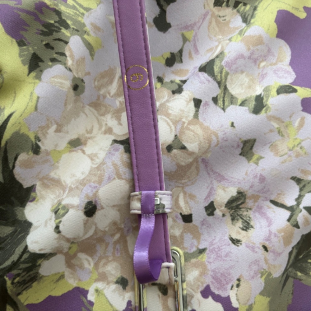 WHBM Lavender Sleeveless Dress with Hydrangea Print and matching Belt - Picture 3 of 4